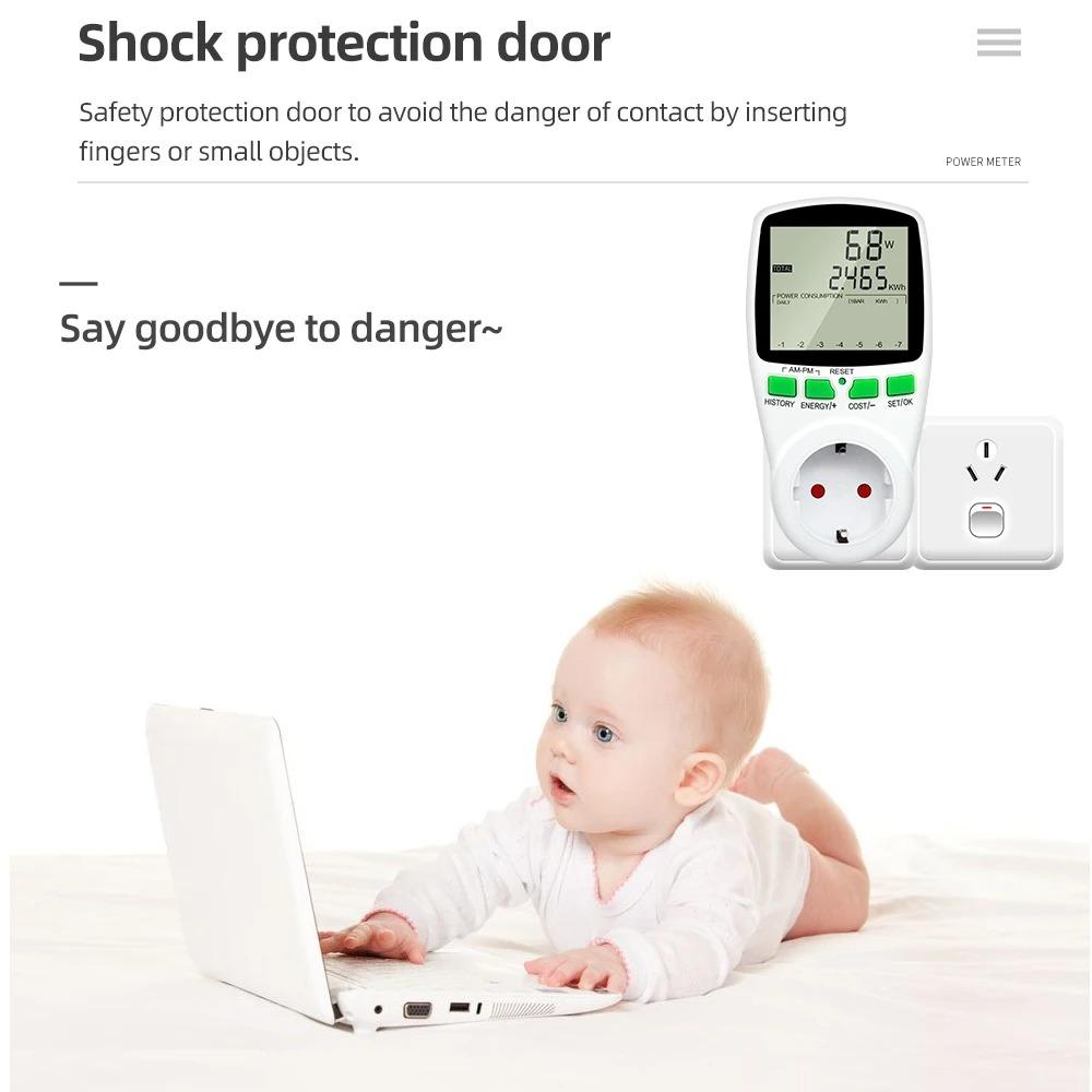 Electronic Energy Meter Measuring Outlet Socket Digital Wattmeter Power Voltage Wattmeter Power