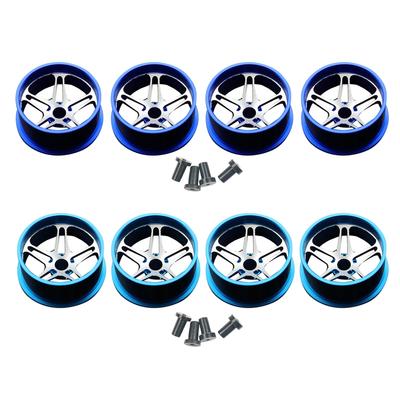 HAMILO Mini 4WD Aluminum Wheels for Tires of 2 Low-Profile (Set 8, Colors)