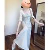 Wear in early autumn, high-end sense, French temperament women's clothing, light and mature style dress, unique and beautiful, chic long dress