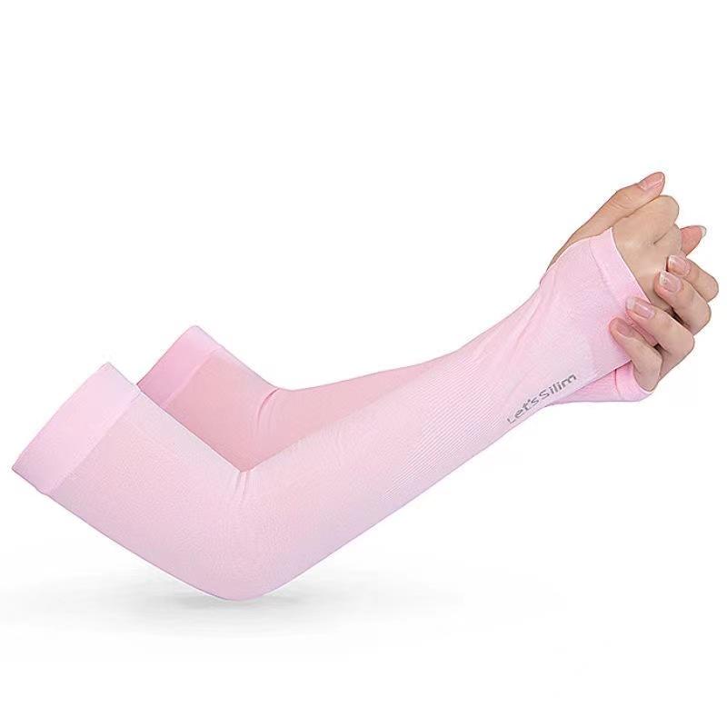 UV Solar Arm Sleeves Woman Men Cycling Fingerless Gloves Cool Muff Summer Ice Silk Elastic Arm Cover Driving Anti-Sunburn Sleeve