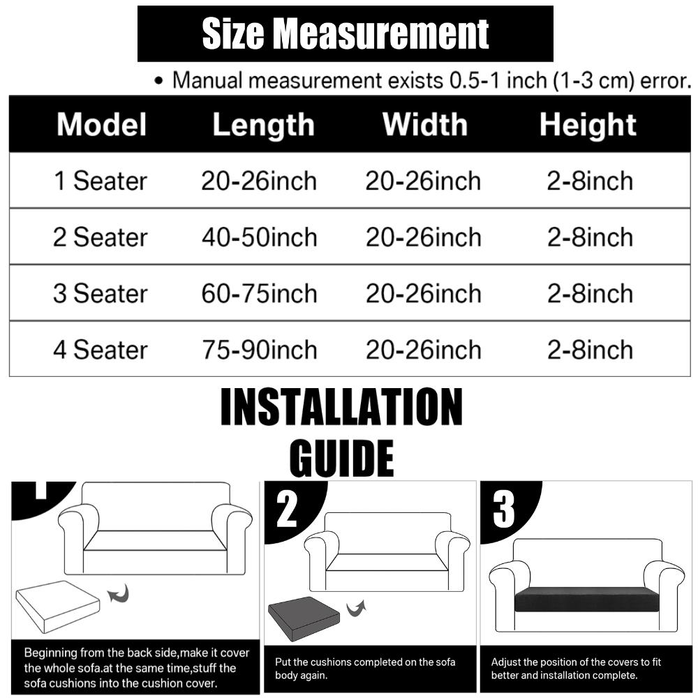 1pc Jacquard Sofa Seat Cushion Cover Chair Cover Stretch Washable Removable Slipcover 1/2/3/4 Seat Polar Fleece Sofa Protector