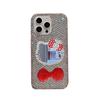 Rhinestone Kt Cat Mirror Premium Sense Mobile Phone Case for Iphone16Promax Bow Tie Apple 17 Lanyard Women's Model