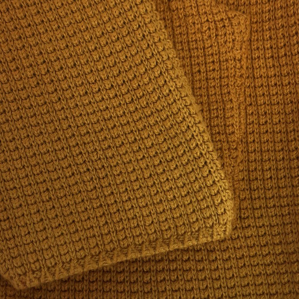 RADIALL Made In Japan Long Sleeve Lace Up Sweater M Yellow Cotton Knit Men's Used