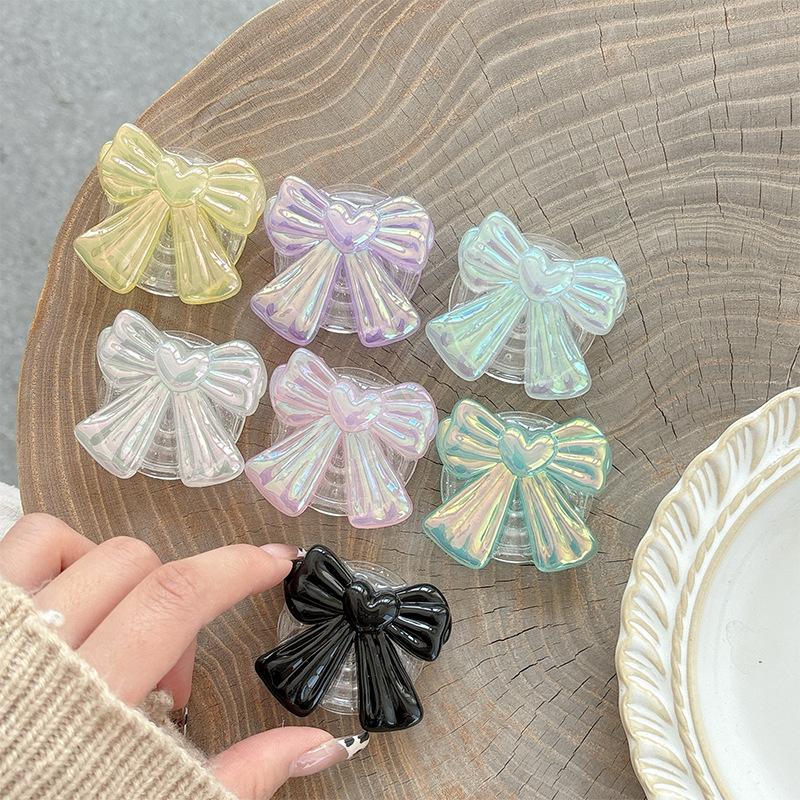 Colorful Bow Mobile Phone Airbag Bracket Wind Paste Retractable Women'S Desktop Bracket Creative