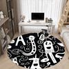 1PC Letter Changing Pattern Office Round Area Rug, Mat Suitable For Office, Under Office Chairs Bedroom Living Room Home Decor, Room Deco