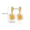 Lily Flower Pendant Hoop Earrings For Women Elegant Gold Color Geometry Heart Stainless Steel Hanging Earring Jewelry Party Gift
