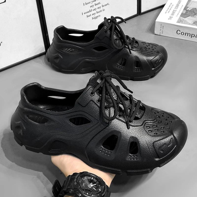 

Spring Shoes for Men Sandals Male Sneakers Designer Man Footwear Athletic Mens Tennis Trends 2025 Comfort Normal Leather Slipper 36-37 чорний