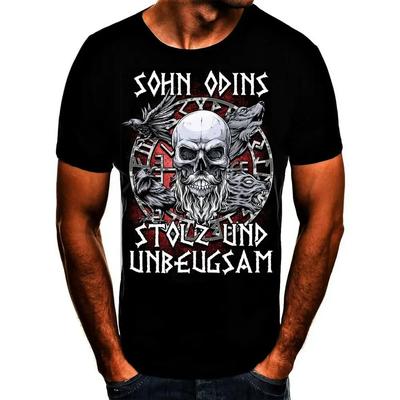 Sons of Odin Lebka válečníka Den otců Nápis Tričko 100% Bavlna Kulatý výstřih Letní Krátký rukáv Ležérní Pánské Tričko