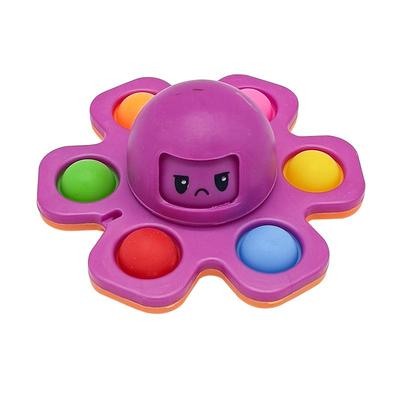 Pulpo Spinner de Dedo Expresiones Push Press Burbuja Sensorial Alivio Estrés Adulto Niños Autismo Antiestrés Descompresión Juguete