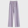 Damen Lila High-Waist Weitbeinige Taro Hose: Frühling/Herbst 2023 Koreanischer Stil Bodenlang Freizeitkleidung