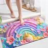 Tappetino da Bagno Antiscivolo con Fiore 3D - Assorbente e Resistente allo Sporco
