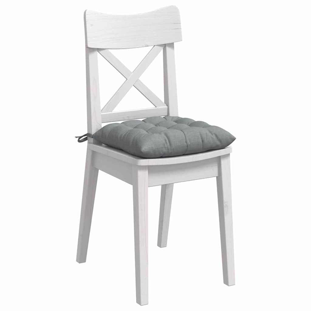 Seat Cushion Set 4 pcs Light Grey 40 x 40 x 6 cm Fabric