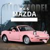1/24 Mazda Miata MX5 Roadster Toy Car Model Diecast Alloy Metal Miniature Vehicle Model Sound & Light Collection Gift for Boy