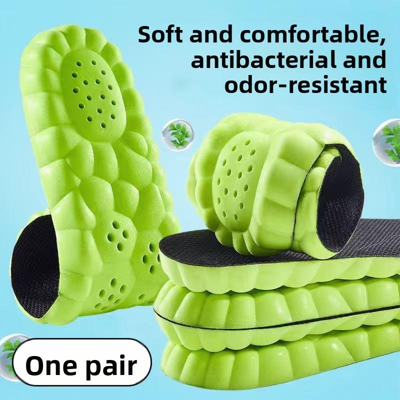 Soft Sports 4D Men's and Women's Insoles Arch Massage Outdoor Shock Absorption Sweat Absorption Odor Prevention Antibacterial