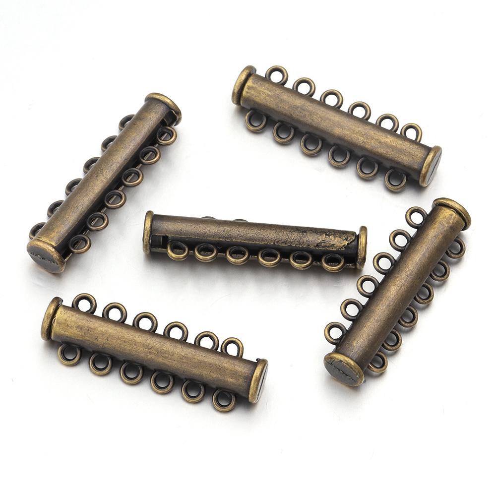 5Pcs 2/3/4/5/6/8 Holes Strong Magnetic Clasps Slide Tubes Lock Clasp Connectors DIY Bracelet Necklace Buckle Hook Jewelry Making