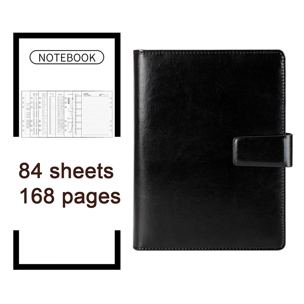 (Free Logo Engraving) A4/A5/B5 Leather Loose-leaf Notebooks, Business Meeting Minutes, Student Subject Notebooks, Diaries, Notepads