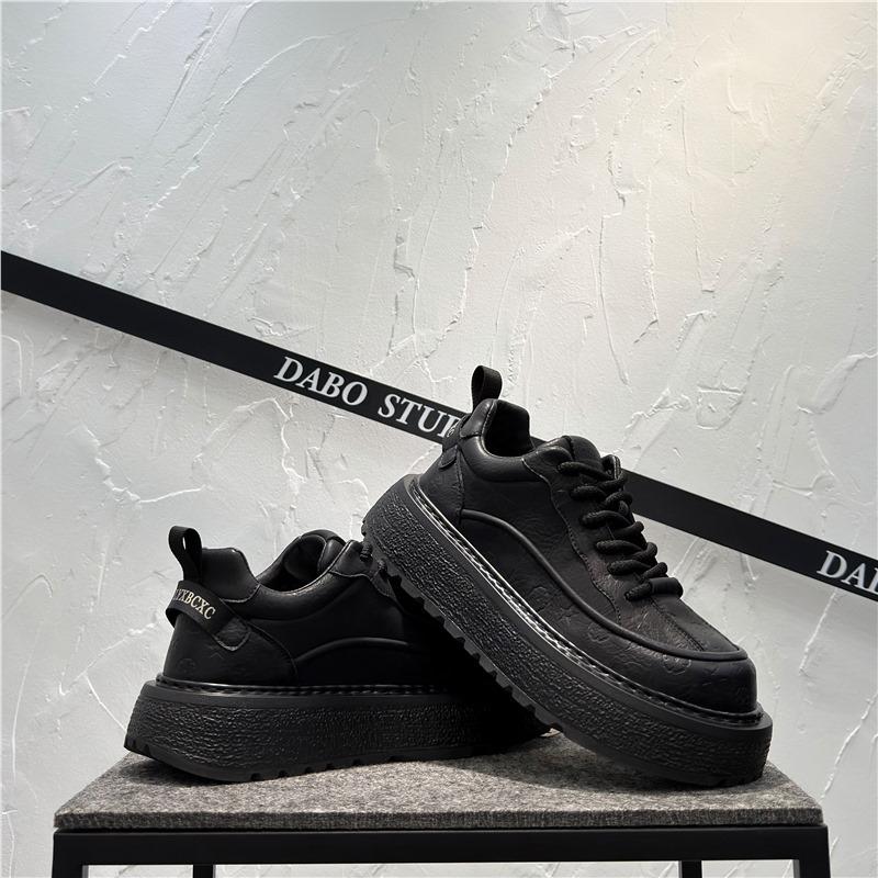 Casual shoes new lightweight lace-up low-top shoes trendy platform shoes old black board shoes bc