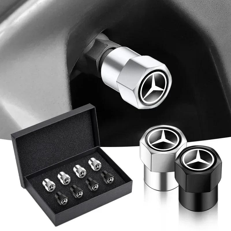 AABED1 4Pcs 3D Metal Car Tire Valve Caps Wheel Dust Cove for Mercedes benz W203 W204 W205 W210 W211 W212 W463 W464 W164 W176 CLA