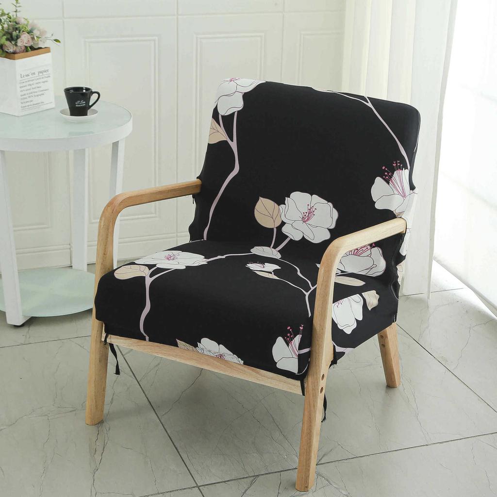 Single Simple Small Apartment Elastic Sofa Cover All-Inclusive Internet Cafe Cafe Square Sofa Cover Wood Chair Cover