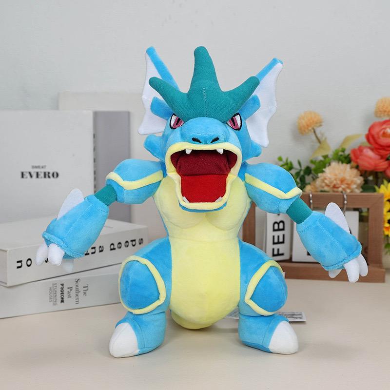12inch/30cm Large Standing Blue Nidoking & Gyarados Evolution Plush Toy - Magikarp Stuffed Animal Doll with Hanging Tag, Cute Po