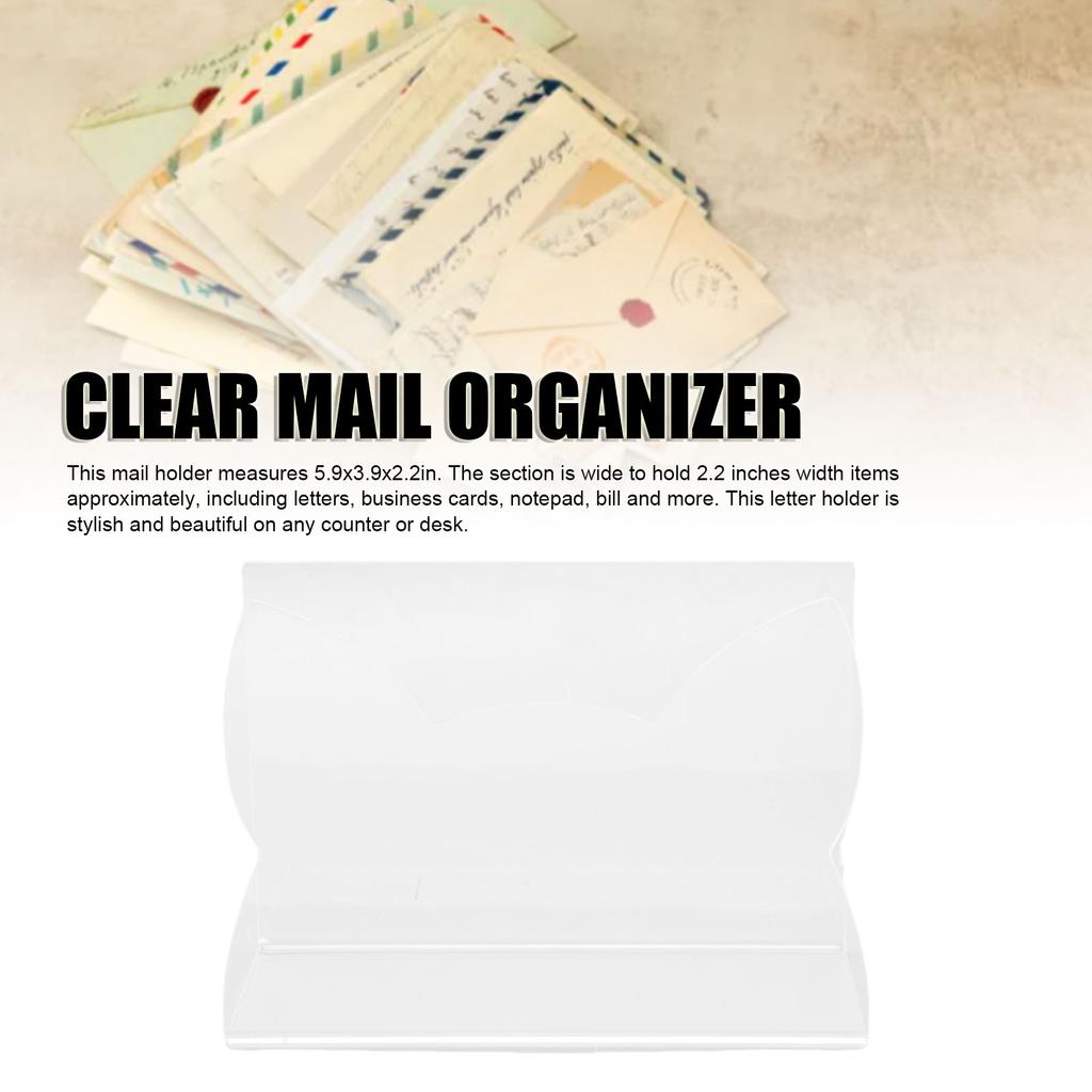 Acrylic Mail Holder Clear Mail Organizer Countertop Letter Envelope Holder for Desk Mail Sorter Letter Stand for Home Office School Cat Shape