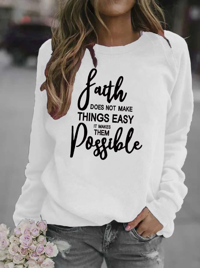 Women's Letter Print Round Neck Hoodie