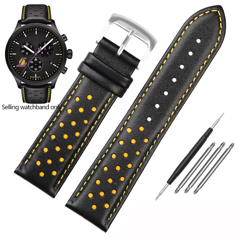 New Genuine Leather Watchband for Tissot 1853 Special T116 Strap T116617 Warriors Knights Lakers Band Heuer Men's 22mm Bracelet
