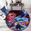 Classic Japanese-style Cartoon Demon Slayer Round Rug, Home Soft Decorative Anti-slip Yoga Mat and Chair Mat, Outdoor Floor Mat Carpet K27