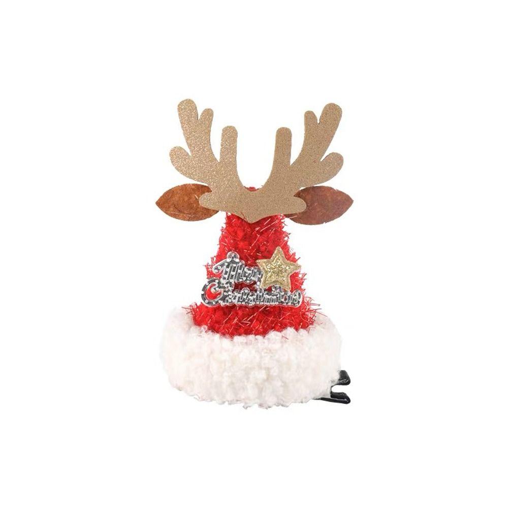 Plush Letter Headwear Elk Korean Barrettes Women Hair Clips Duckbill Clips Christmas Hairpins
