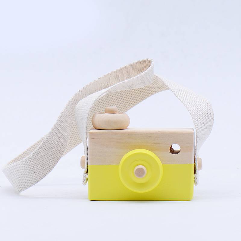 

Wood Model Camera Children Room Decor Toys Shooting Tool Decoration Prop Gift жовтий
