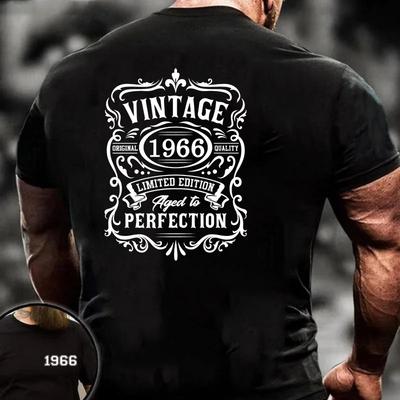 Limited Edition 1966 Vintage Classic T-Shirt Unisex's Fashion Cool 1966 Round Neck Shirt Casual T-Shirt Tops