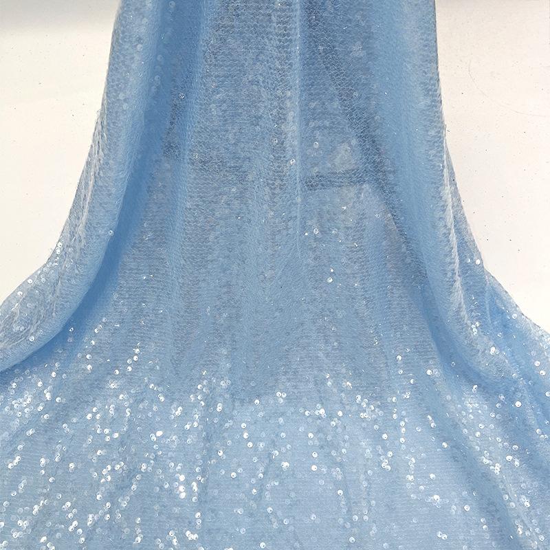 Tessuto di Pizzo Ricamato Full Paillettes Lucide Multicolore Materiale da Cucito Fai da Te per Abito da Sposa Tessuto Decorativo per Abbigliamento
