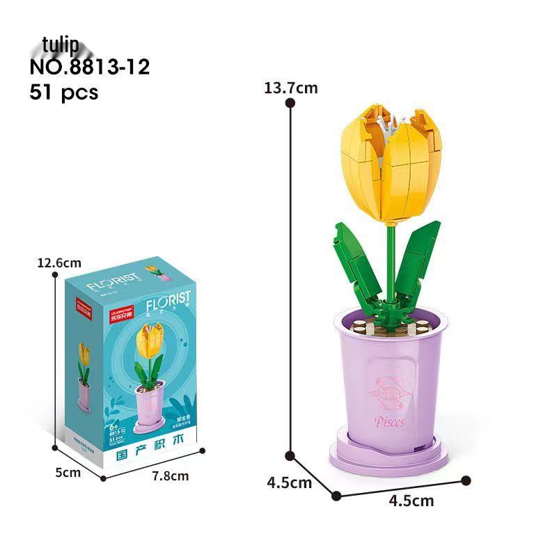 Lego-Compatible Flower Pot Planter: Succulent & Ornament Holder Gift for Teachers & Girls
