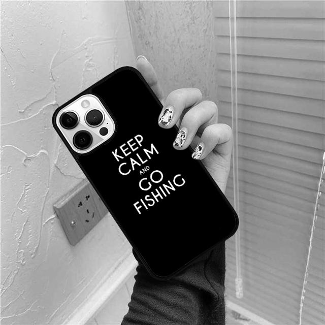 Keep Calm and Go Fishing Coque Shell For iPhone 17 Air 15 16 14 13 12 Pro Max 11 Pro Max Plus Phone Case Cover