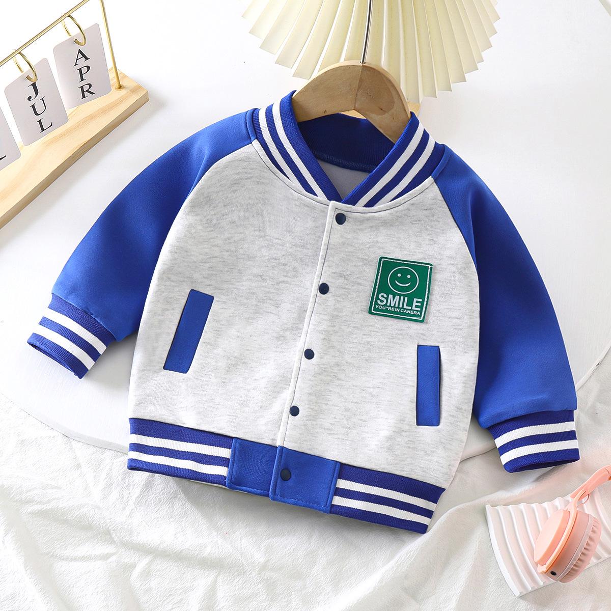 

Детская куртка в бейсбольном стиле на весну/осень 2024: Плотный, Повседневный, Модный для Мальчиков и Девочек, Размеры для Детей Среднего и Старшего возраста 80cm