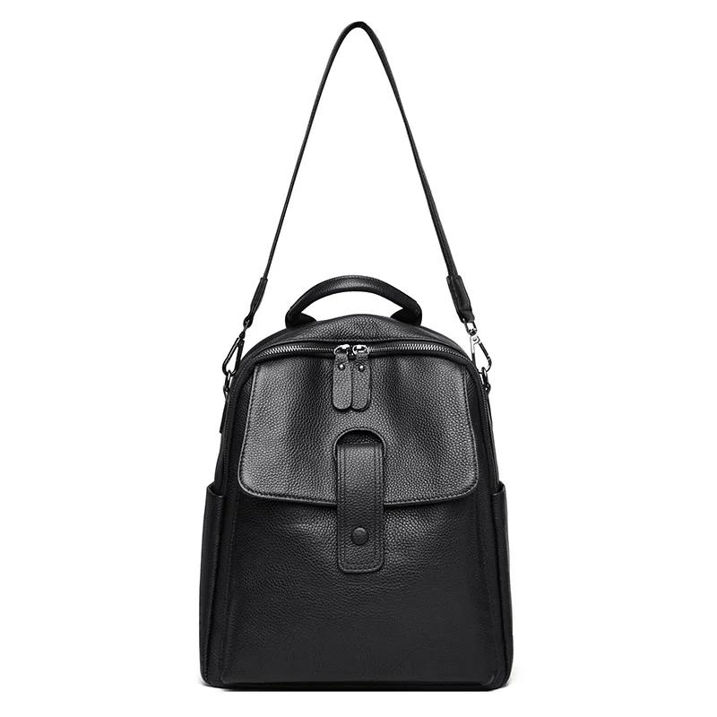 Real Leather Fashion Large Capacity Women's Backpacks High Quality Genuine Leather Feminine Backpack Shoulder Bag