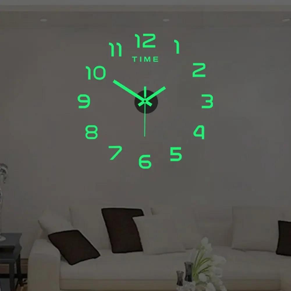 Digitale Wanduhr LED Zuhause. Wandbild 3D Dekor DIY Dekoration für Schlafzimmer Leuchten Wohnzimmer Familie Leise Uhren Garten