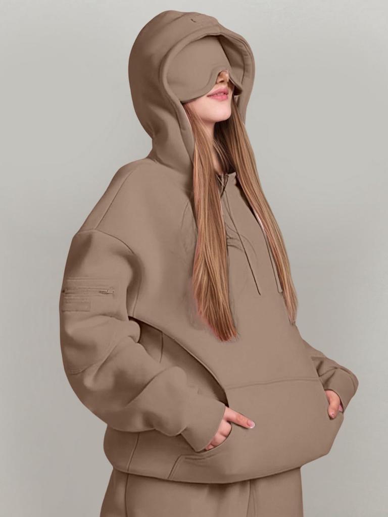 Felpa a tinta unita oversize Autunno Inverno Streetwear Uomo Donna Pullover