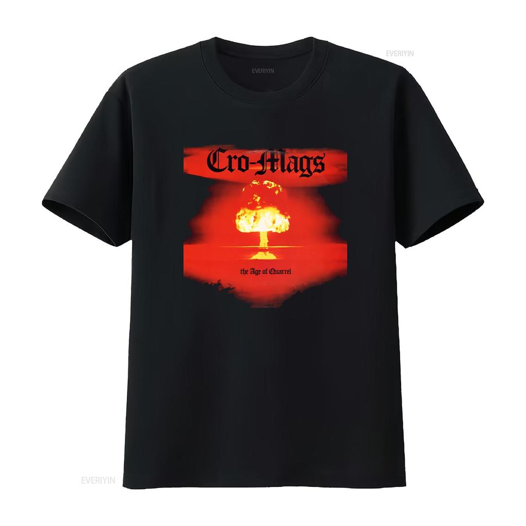 CRO MAGS The Age of Quarrel Print T-Shirt für Herren Rockband-Stil vintage gewaschen Lässig Stilvoll Grafik Streetwear Bequem