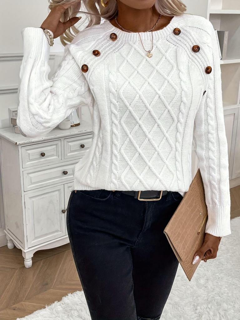 Autumn-Winter European American Loose Casual Women's Knit Pullover Sweater