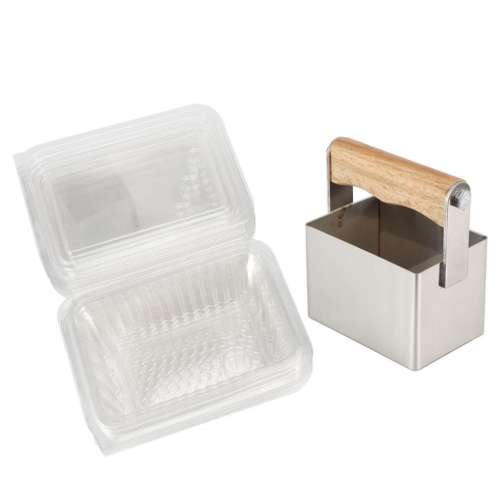Stainless Steel Comb Honey Cutter Scraper with Plastic Box Cutting Tools Beekeeping Accessory