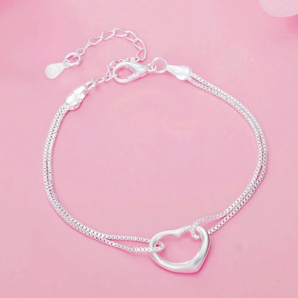 

Ювелирные изделия из стерлингового серебра 925 пробы, браслеты в форме сердца, ожерелья для женщин, модельер, свадебные наборы для помолвки, рождественский подарок