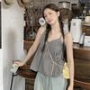 French chic small vest suspender women's summer new small wear design sense retro plaid versatile top