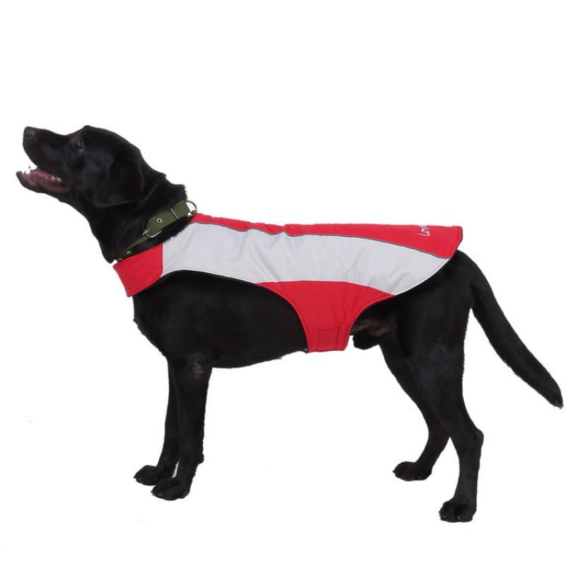 Winter Pet Dog Coat With Reflective Stripes Warm Thick Cotton Jacket Large Dogs