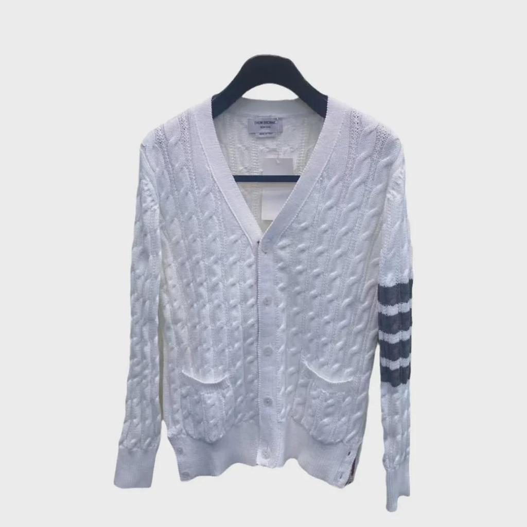 Trendy TB23 Knitted Cardigan: New Style, Delicate Twist Design, Comfortable, Casual, and Versatile.