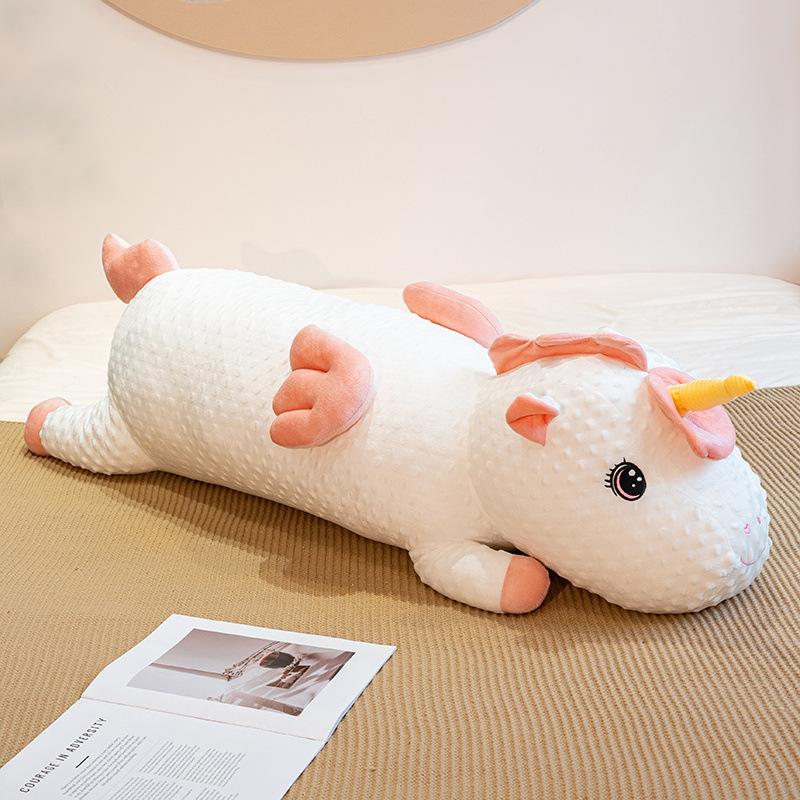 

Большая розовая лежащая подушка-плед в виде единорога, плюшевая игрушка-кукла, кукла-единорог, успокаивающая кукла для девочки 100cm（1kg） белый