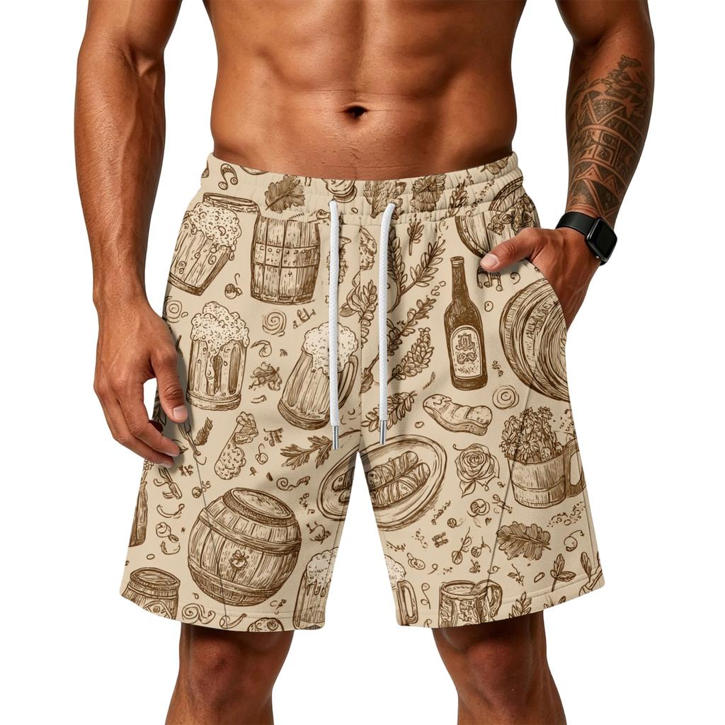 Men's Air Layer Loose Fit Shorts with Pockets for Sports Gym Training and Casual Beachwear Lightweight Comfortable Design