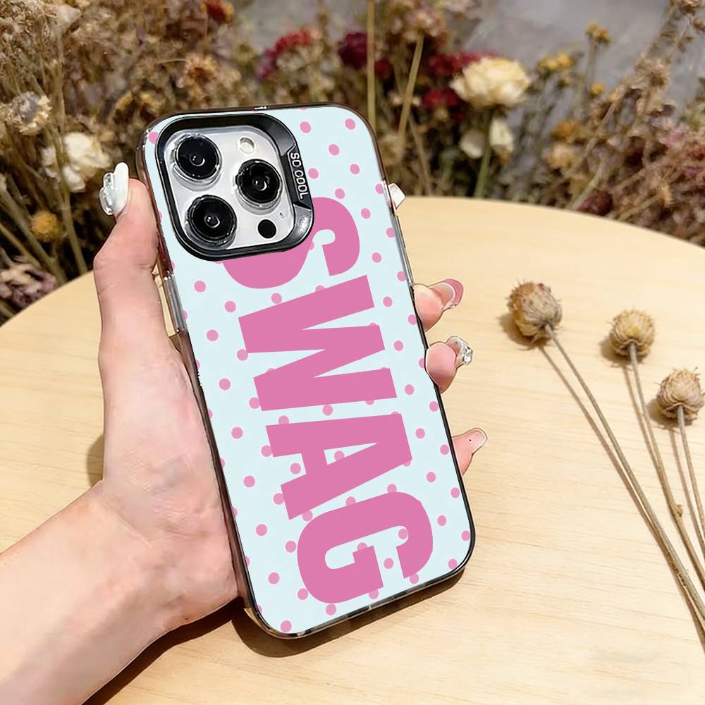 Luxury Y2K Style SWAG Phone Case For iPhone 17,16,15,14,13,12,11 Plus,Pro Max,XS,Colorful Silver Phone case Funda Cover