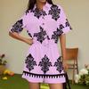 Women's Fashion V-neck Jumpsuit Plaid Casual Short Sleeve Top Jumpsuit