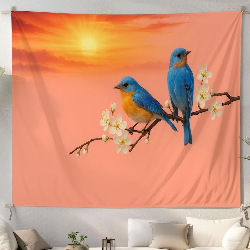 Bluebird Couple tapestry 75x100